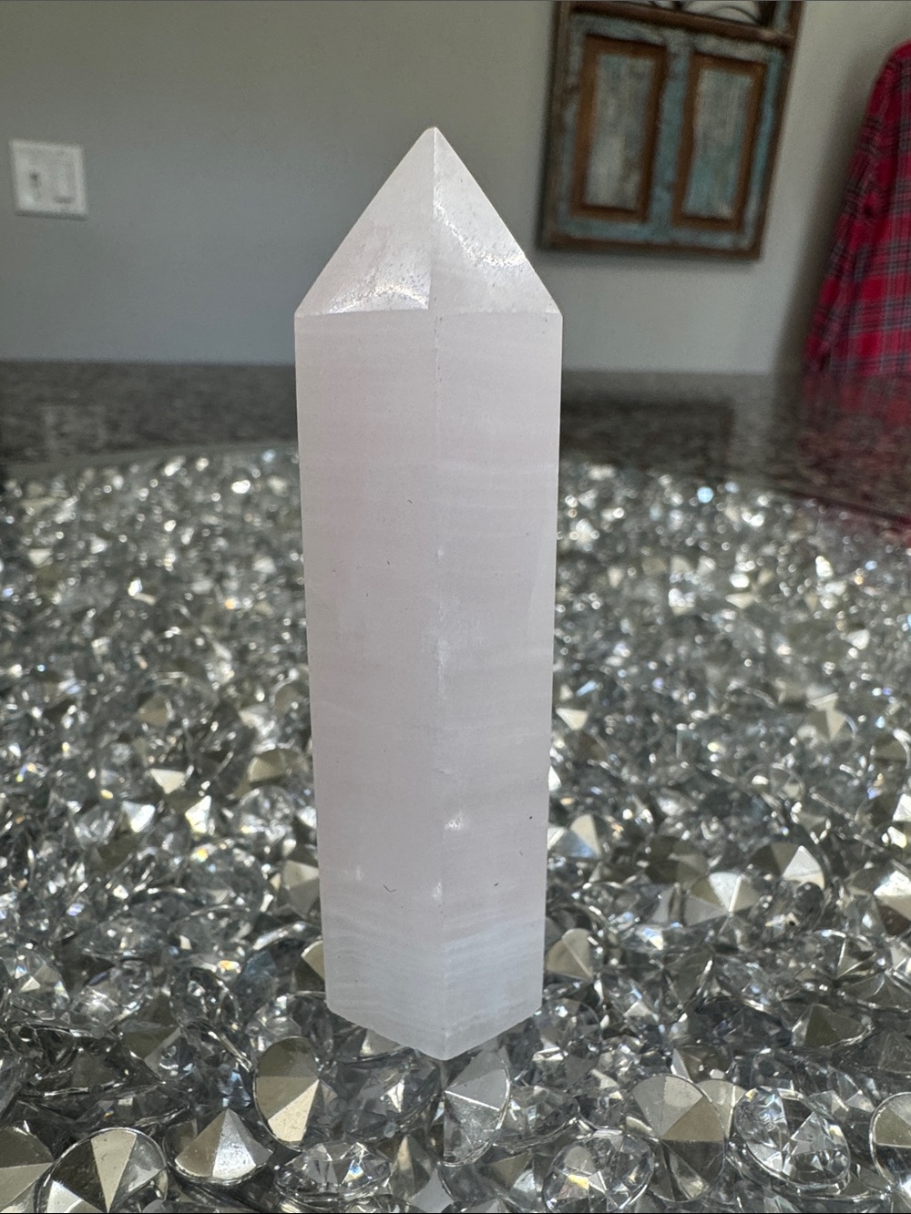 White Selenite Point Tower - Home Accents